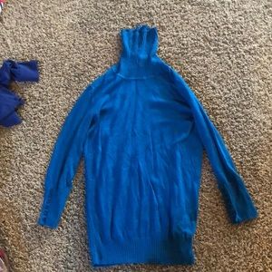 Blue turtle neck